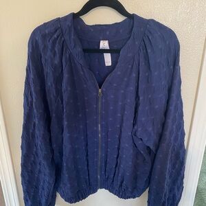 Anthropologie Women's Blue Bomber Jacket